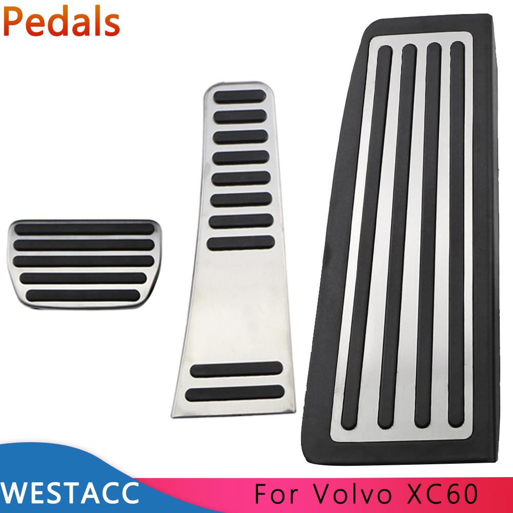 Автомобильные педали подходят для Volvo XC60 XC 60 2017-нержавеющая сталь, газовый акселератор, педаль тормоза, интерьер