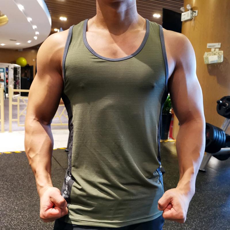 Men's Breathable Quick-drying Sleeveless Tank Sports Fitness Tops Running Basketball Vest Training T-shirt Compression Base Layer Undershirts Tee
