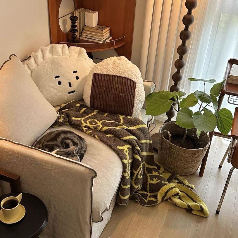 Cartoon Dumpling Expression Plush Cushion Comfortable Stuffed Doll  Children's Birthday Gift