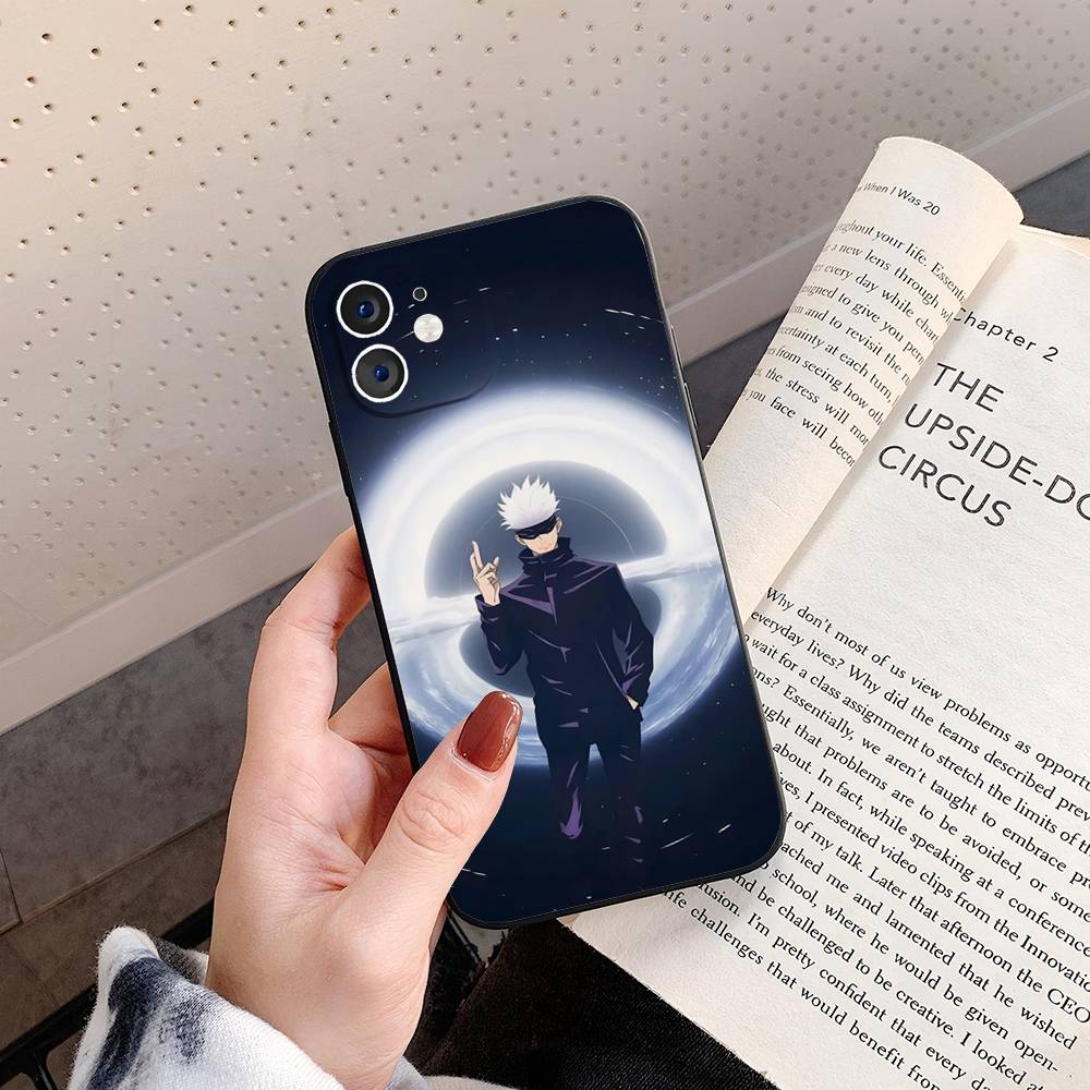 Чехол для телефона Satoru Gojo Аниме Jujutsu Kaisen Для IPhone 17 Air 16 15 14 13 Pro Max 11 12 Черный Силиконовый Чехол