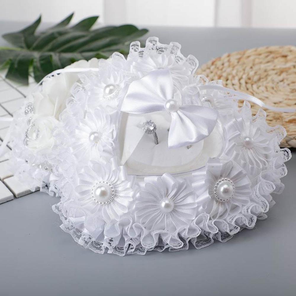 Flower Decorated Heart Shaped Ring Box Vintage Rose Proposal Ring Box Anniversary Decor