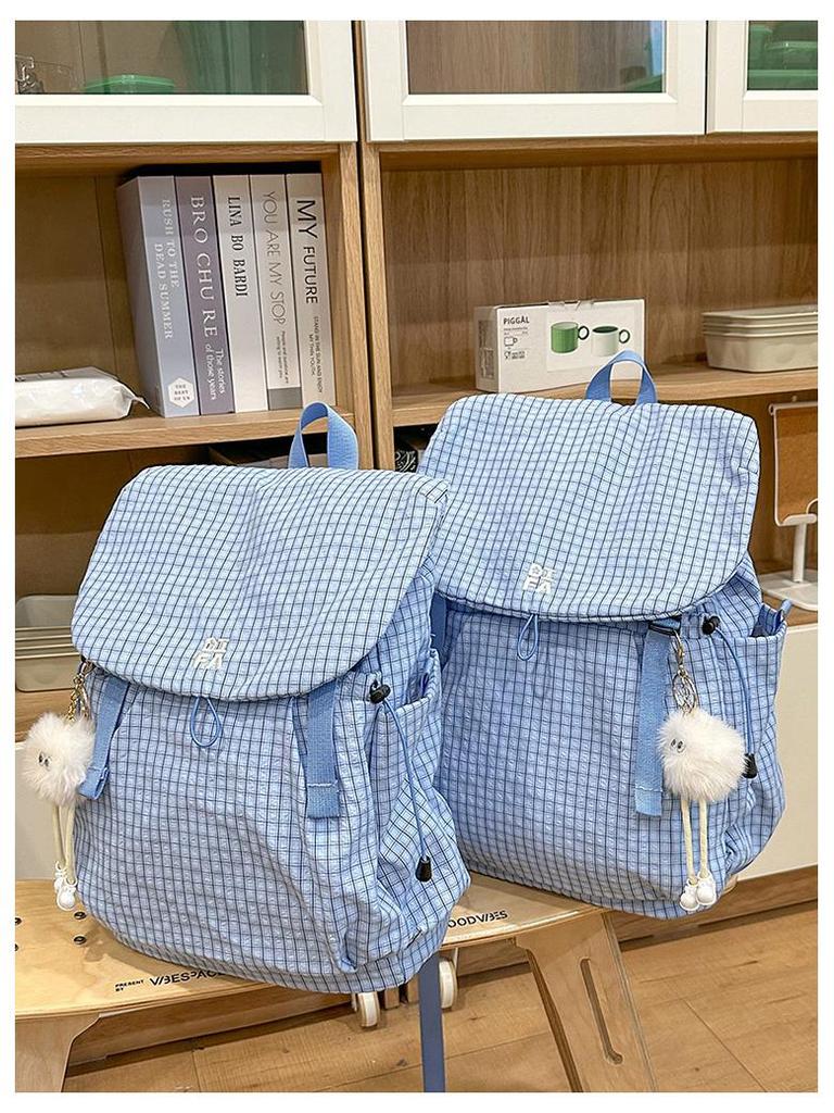 Клетчатый легкий рюкзак для студентов колледжа и старшеклассников - Большая вместимость для путешествий на открытом воздухе