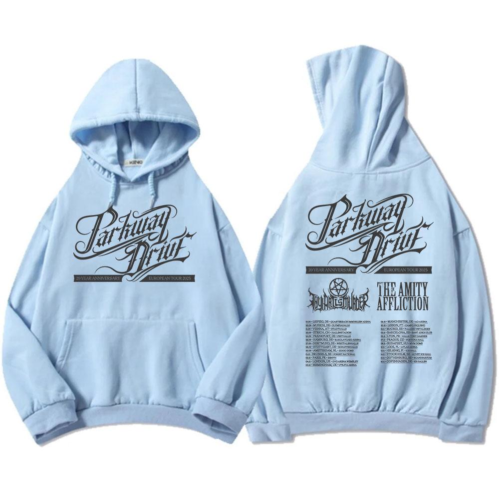 Parkway Drive 20-летний юбилейный европейский тур 2025 Толстовки Мода рок-группы Графические свитшоты Зимний флис Мужские пуловеры