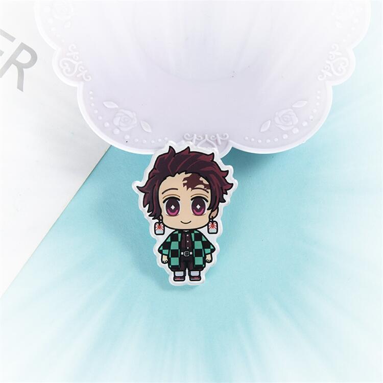 Anime Demon Slayer Badge Brooch Pin Cospaly Cartoon Sabito Makomo Acrylic Pins Costume Prop