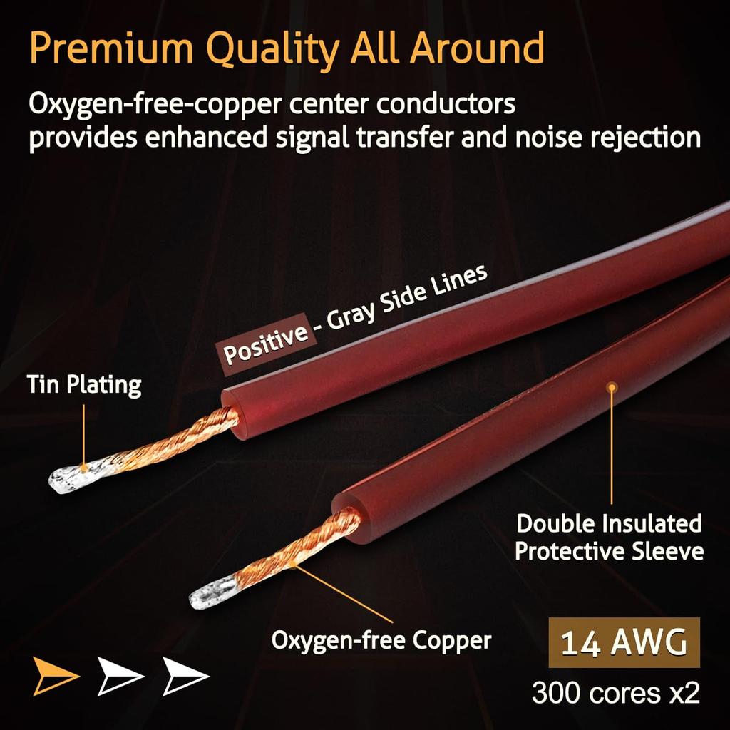 RCA на оголенный провод Динамик 1 упаковка OFC 14AWG RCA Jack Штекер Адаптер Разъем RCA Кабель на оголенный провод Конец Аудиокабель Кабель, 2 м / 6,56 фута
