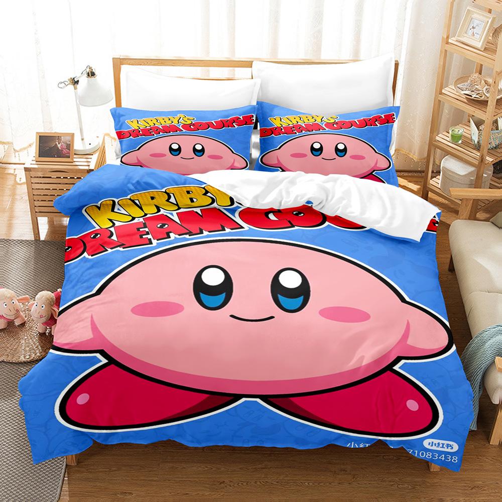 Звезда Кирби 3D Цифровая Печать Пододеяльник Простыня Комплект из Трех Предметов Домашний Текстиль Постельное Белье