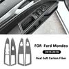 Для Ford Mondeo 2013- Углеродное волокно 4 шт. Автомобильные кнопки переключателей стеклоподъемников Панель Рамка Наклейки для декора интерьера