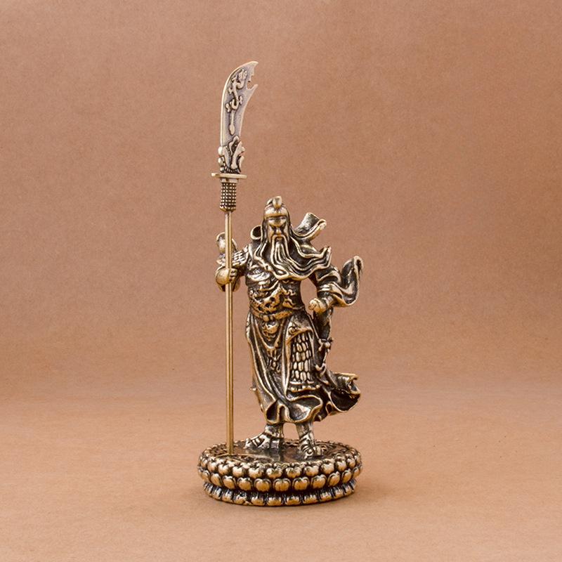 1 шт. Медная китайская статуя Гуань Гун Фэн-шуй, бог войны, античная скульптура, украшение для дома, украшение для стола, ремесло