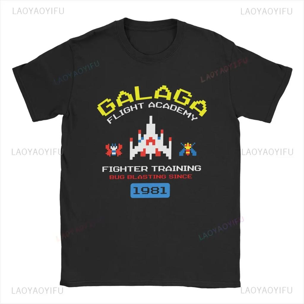 80s 70s Arcade Galaga Video Game Vintage T-srhit Invader Space Gaming Alien Men T Shirt Harajuku Style Retro Casual Fashion Tees