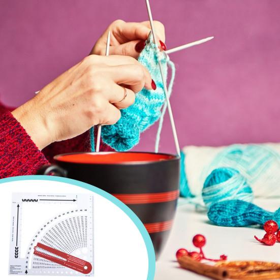 Инструмент для конвертации калибров вязания Многофункциональный калькулятор счетчика вязания Линейка плотности Пэчворк Вязание крючком Лоскутное шитье Измерительная линейка