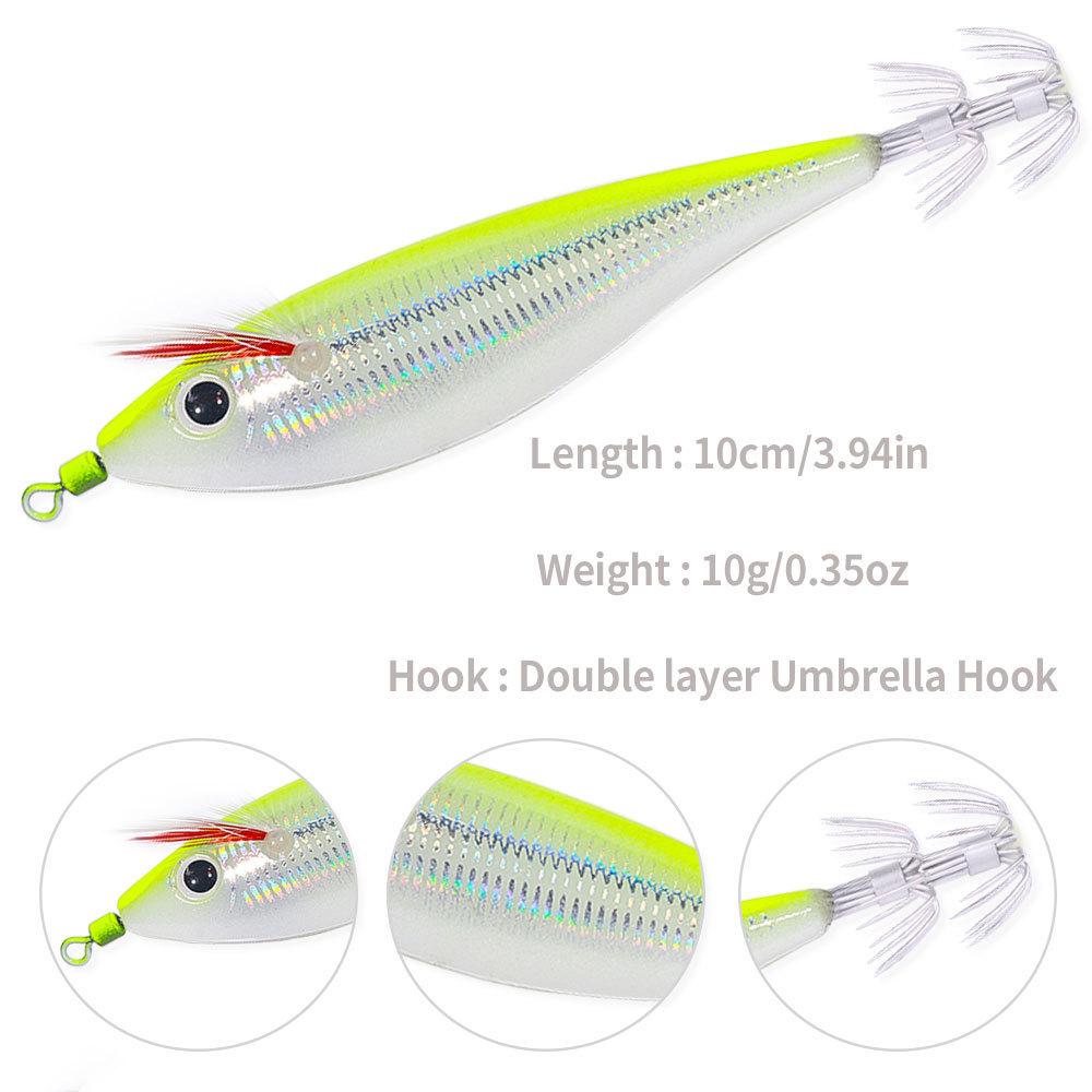 Luminous fishing bait10cm10gRound-bellied shrimp, squid hook, horizontal shrimp, wooden shrimp, special artificial bait for nigh