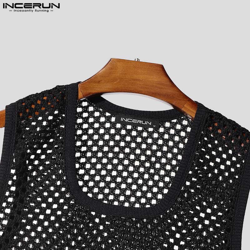 INCERUN Мужские комплекты из двух предметов: майки без рукавов с вырезами и свободных шорт