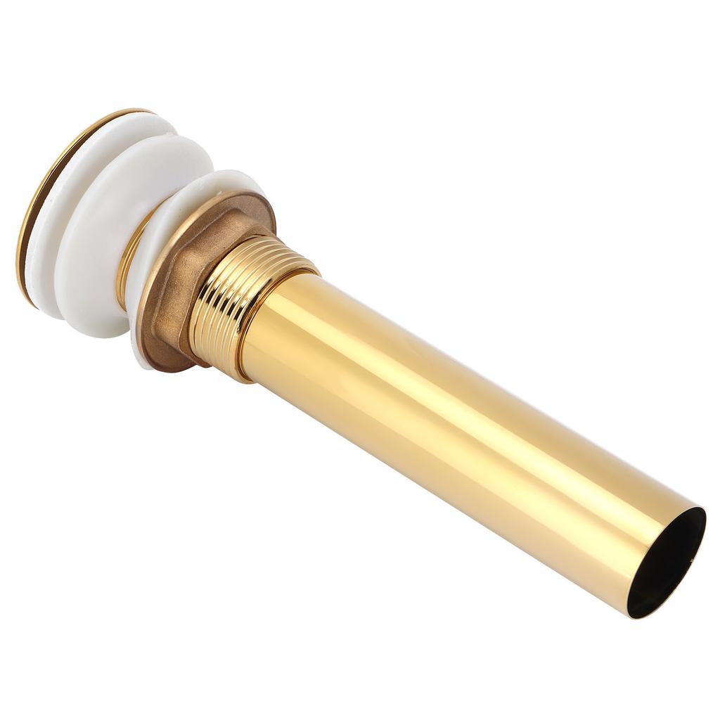 Wash Basin Sink Drain Anti Clogging Bathroom Drainer Stopper Accessories Non Overflow Gold(Flap Without Hole )