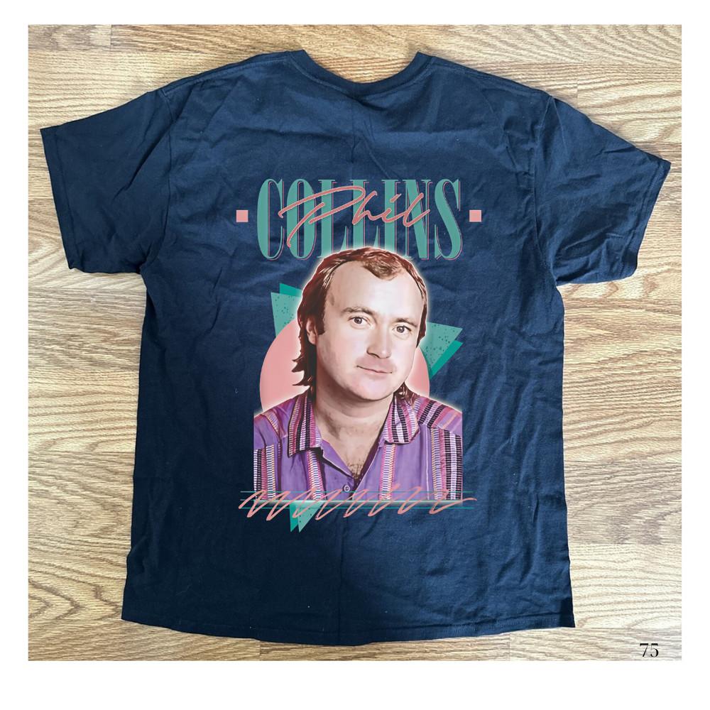Футболка Phil Collins Ретро 80-х Графическая футболка Рок-музыка Короткий рукав Унисекс S-5XL Унисекс Футболка
