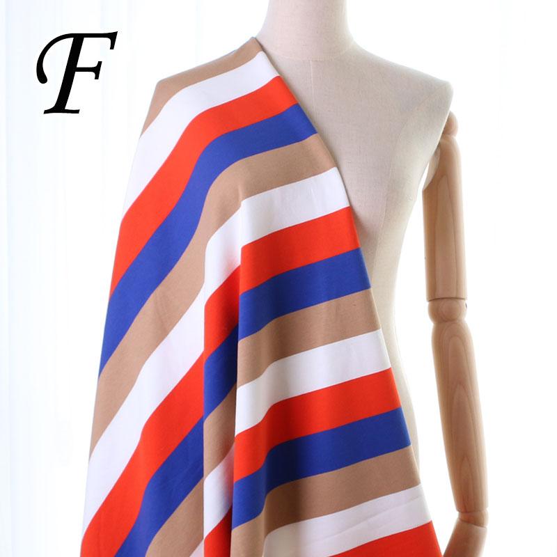 Радужная полосатая вязаная ткань на метраж для футболки, летней юбки, детской одежды, шитья кукол, хлопковая, тонкая, эластичная, мягкая ткань