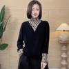 Double-sided German Velvet Semi-turtleneck Bottoming Shirt Winter New Inner Warm Versatile Splicing Design T-shirt Women