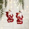 2PCS Santa Clause Xmas Ornament Ball Plastic Xmas Baubles Christmas Tree Ornament  Scene Making