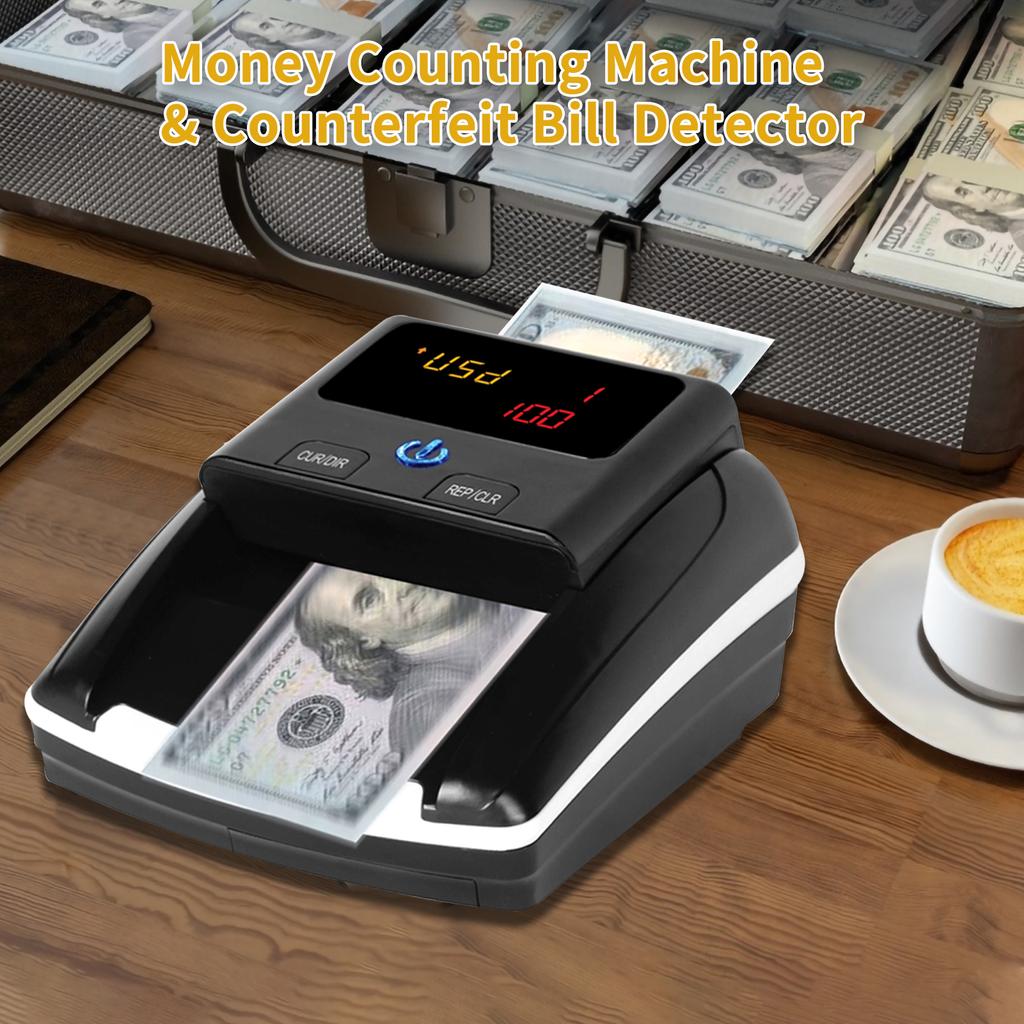 Portable Mini Money Counter Counterfeit Bill Detector Automatic Money Detection By UV MG IR Image