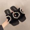 Flat-bottomed Slippers Women Wear Spring Soft-bottomed Fairy Versatile Pearl Beach Sandals Summer New Models