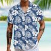 Мужская повседневная свободная рубашка с короткими рукавами, модная рубашка с принтом, топ