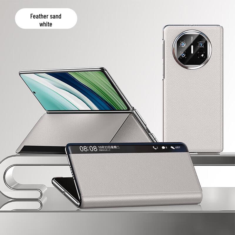 Кожаный чехол-книжка из натуральной кожи для складного телефона Huawei Mate X5/X3