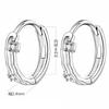 Umiwe Hoop Earrings Men's Ladies 925 Silver Leave It On Compatible with Metal Allergies for Both Ears Cool Simple Ring Earrings Accessories Gift