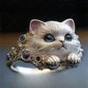 Exquisite Kitten Ring, Unique Personality, Simple Elegance, High-end Sense, Niche Original Design Sense, Versatile