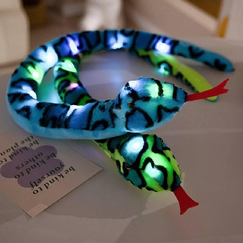 Glowing Snake Plush Toy Cartoon Stuffed Animal Doll Room Decoration Kids Gift