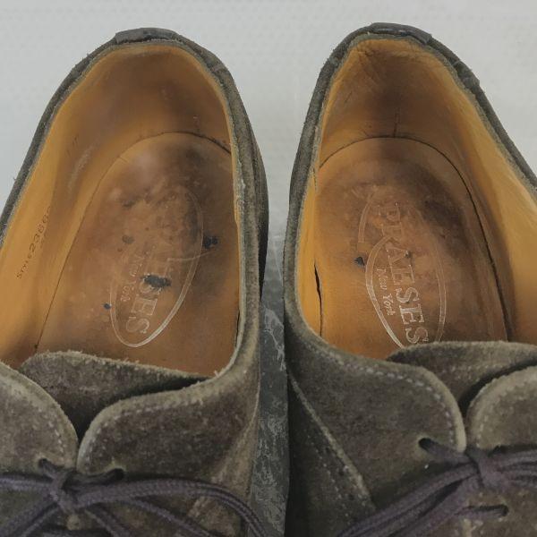 PRAESES Нью-Йорк 80-90-е годы Британская замшевая кожа Рант Goodyear Полный брог Обувь-оксфорды Размер 11F 29.0-29.5см Коричневый(ИСПОЛЬЗОВАЛ)