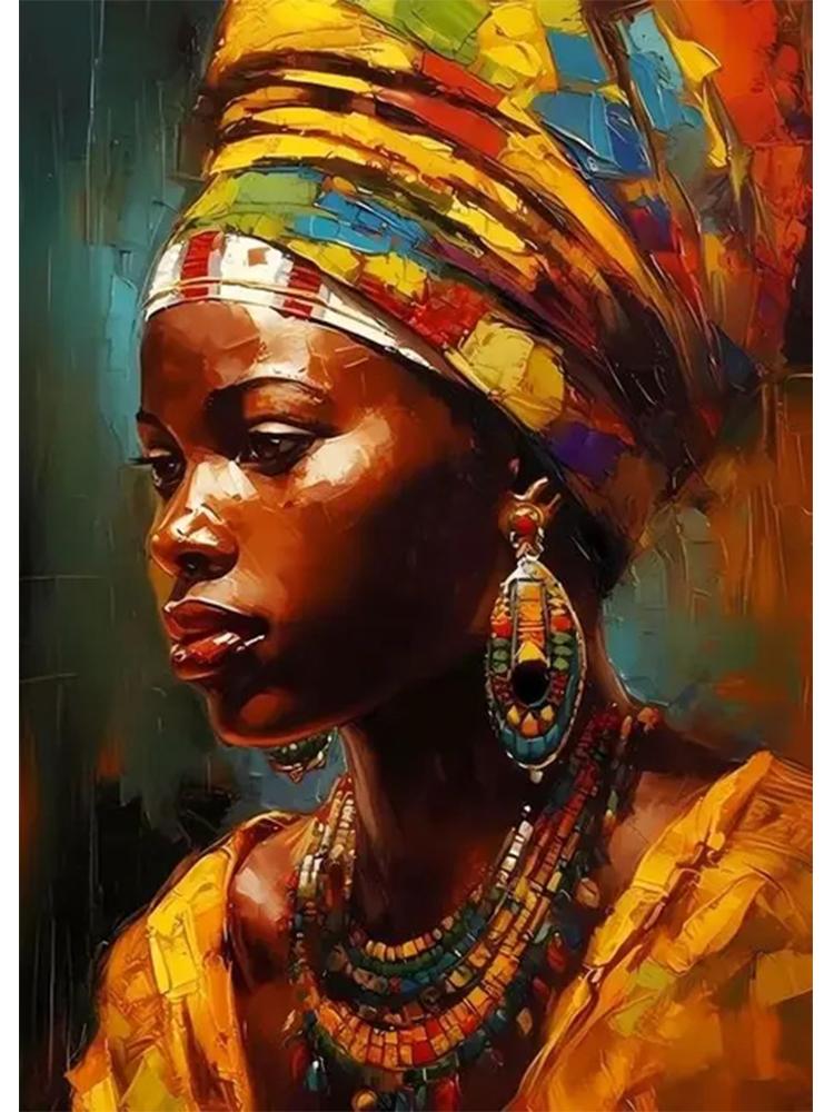 5D Diy Алмазная Картина Африканская Черная Женщина Портрет Настенная Живопись Мозаика Вышивка Девушка Цветная Картина Украшение Гостиной