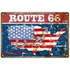Винтажная металлическая табличка Route 66, Домашняя табличка, Металлический постер, Жестяная табличка, Настенная табличка, Ретро эстетика, Декор комнаты, Настенное искусство, Декорат