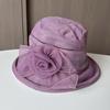 Summer new curled Eugen yarn basin hat middle-aged and elderly mother fashion mesh yarn hat women's outdoor sun protection hat