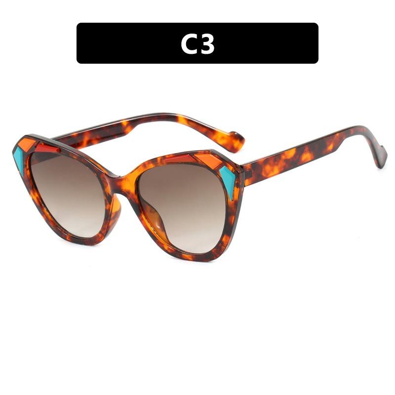 High Quality Irregular Cat Eye Sunglasses Women Men Color Blocking Fashion Luxury Sun Glasses Daily Commute Shopping Shade Glasses