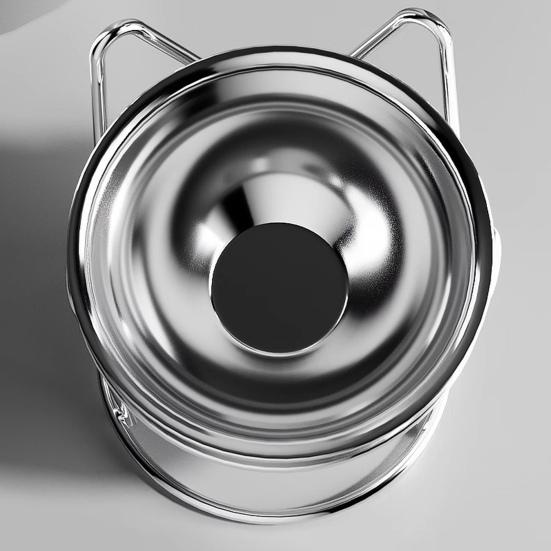 Приподнятая наклонная миска для кошек из нержавеющей стали 304, миска для кормления кошек с защитой от рвоты, приподнятая, дизайн с гладким краем, инструмент для корма для домашних животных