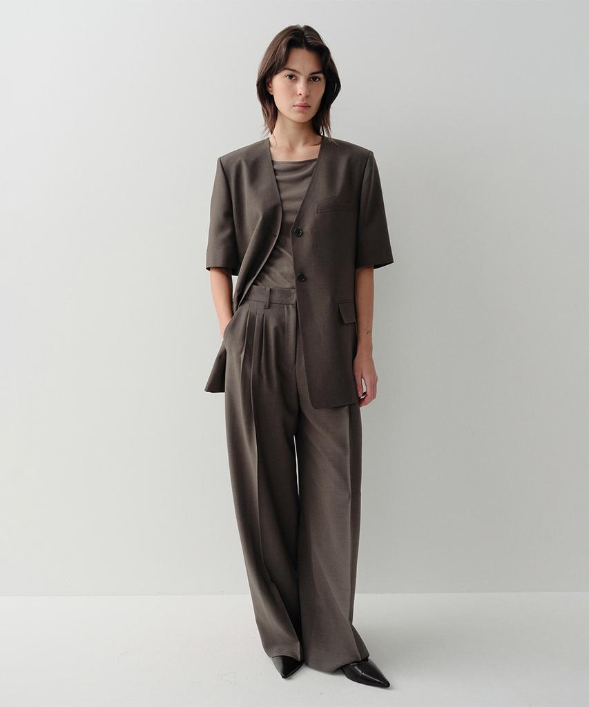 Eaah Blake Collarless Jacket (Taupe)