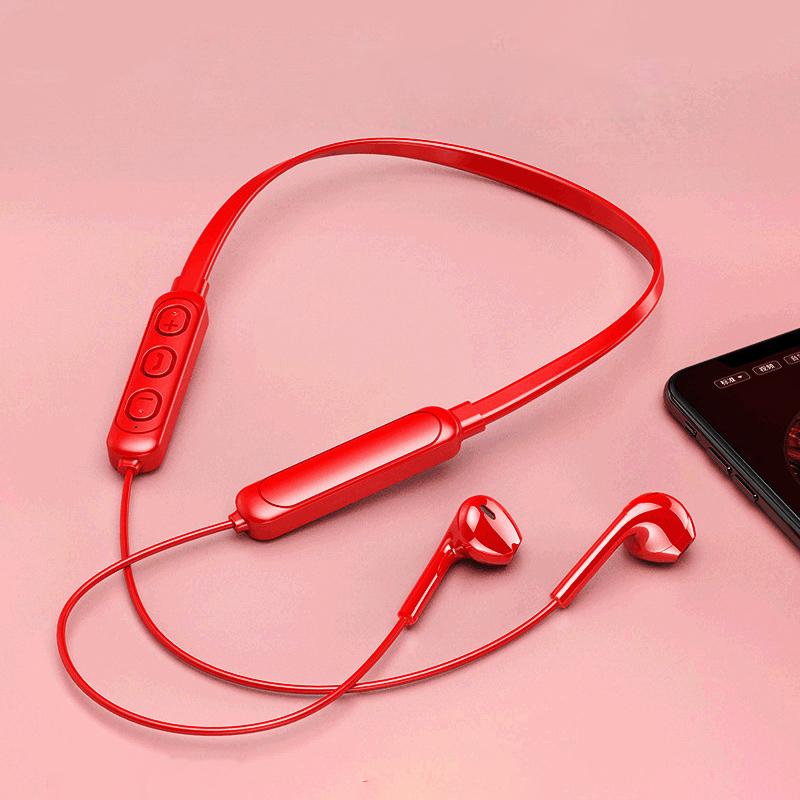 Skin Friendly Silicone Noise Reduction Semi In Ear For Sports And Running Neck Mounted Wireless Sports Bluetooth Earphones