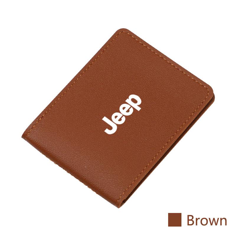 Car Driver License Cover Driving Documents Case Holder For Jeep Grand Cherokee Wrangler JK Gladiator Compass Renegade Patriot ALX1