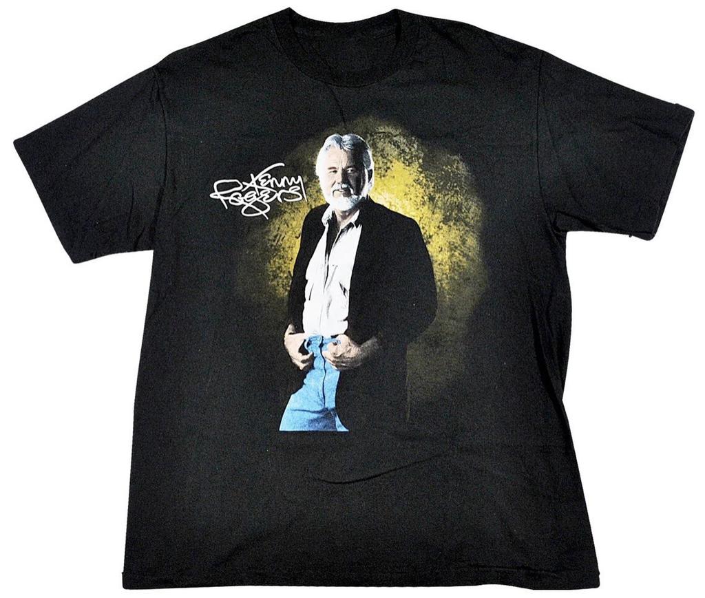 Kenny Rogers 1989 Memory Signature Tee Shirt Black Unisex S-5XL EM1076