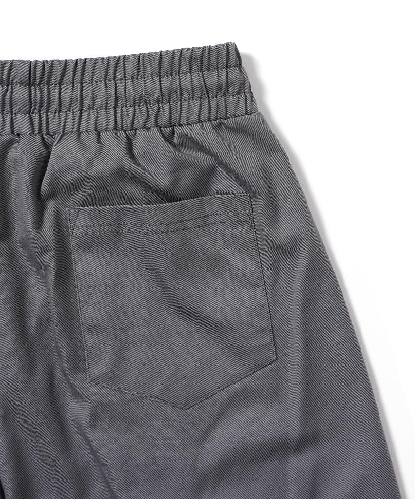 GAKKAI UNIONS Single-Pleat Wide Elastic Waist Slacks Dark Gray