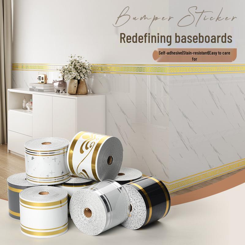 Самоклеящийся рулон настенных стикеров 10 см x 5 м: Плиточный плинтус и угловое оформление