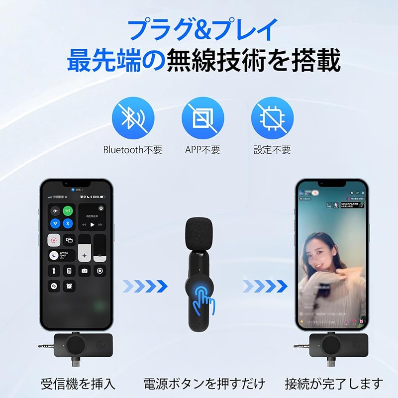 Петличный микрофон микрофон сбор звука 360° мгновенное подключение микрофон для смартфона plug & play шумоподавление 99% 3в1 приемник Смартфон