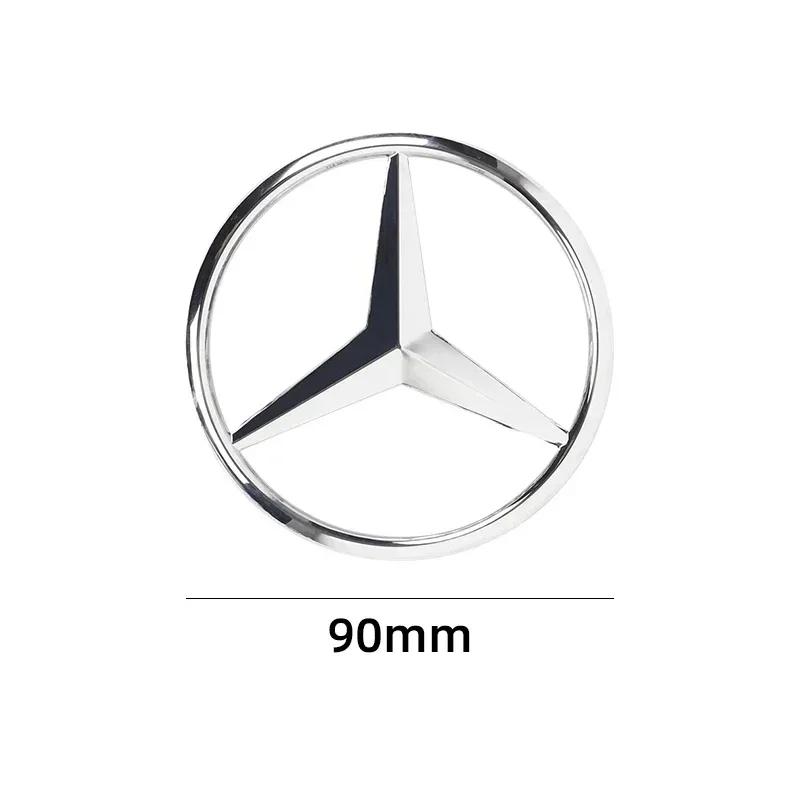 XDLS2 ABS90mm Car Rear Trunk Middle Badge Emblem Sticker Decal For Mercedes Benz W203 W211 W204 W210 W212 Cla W205 W213 CLA CLK CLS ML