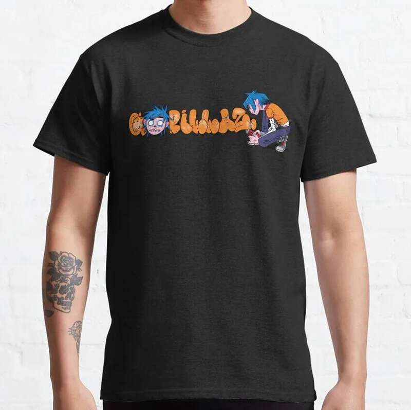 Women's Cotton Crew Neck Gorillaz Band Virtual Band 2d Noodle Russel Hip Hop Song Uk Tour Galaxy Gorillaz t sh,Unisex,gift,Top