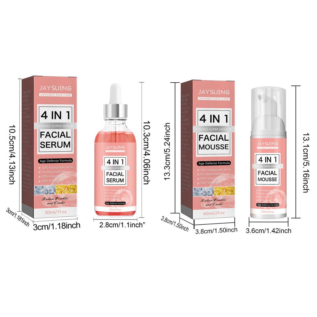 4-in-1 Facial Skin Care Essence Cream Firming & Nourishing Skin Cleanser Moisturizing Oil Control Set