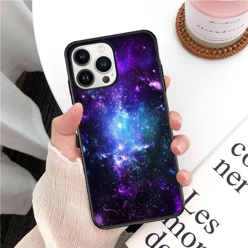 Blue Purple Pink Space Night Sky Phone Case For Iphone 14 13 12 11 Pro Max Case For Iphone 14 13 Pro XS MAX X XR Case
