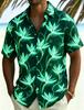 Men's Neon Tropical Floral Print Casual shirt, Personalized Summer style, Suitable For Night travel, Pool Parties And Daily Wear