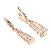 Kinel Vintage Rose Gold Long Earrings For Women Elegant Wedding Jewelry