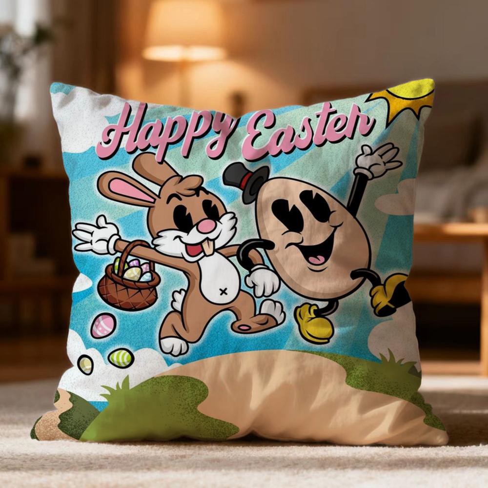 Модная пасхальная наволочка Мягкая моющаяся наволочка для подушки Многоцелевая для дивана кровати путешествий офиса