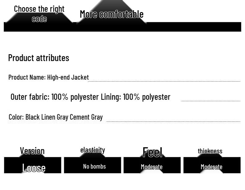 Izzue Unisex Autumn Woolen-Look Lapel Jacket