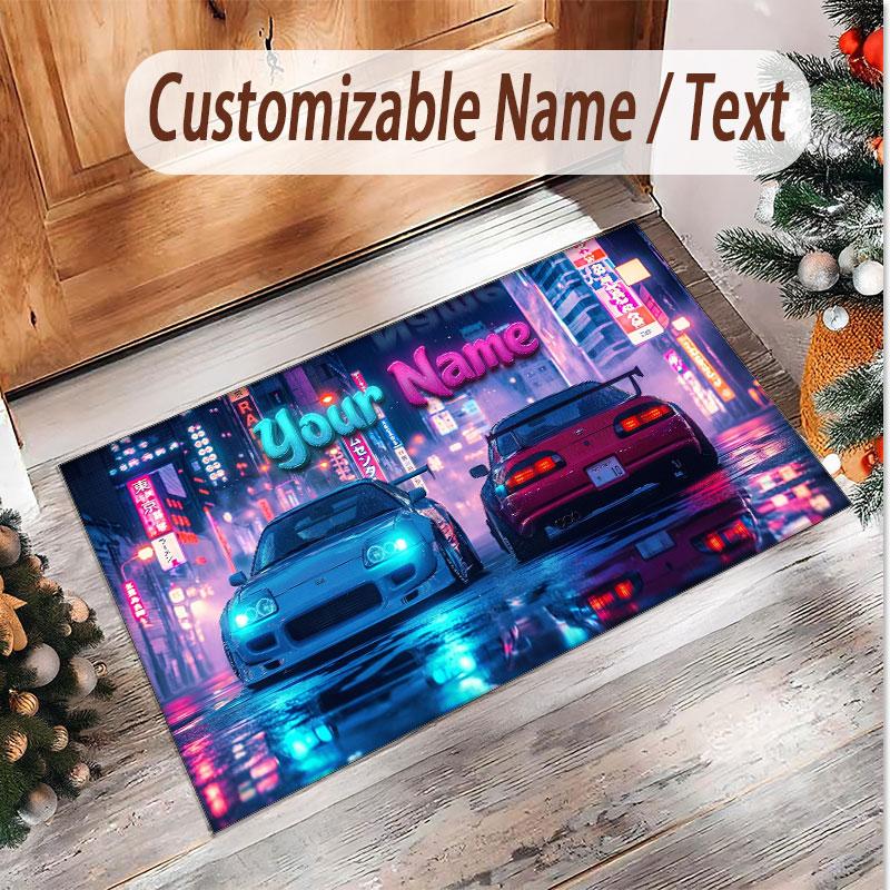 Other Similar Designs Theme Soft Crystal Velvet Rug Custom Name & Text Print Non Slip Floor Rug for Bedroom Living Room